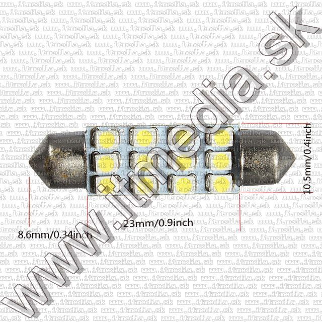 Image of LED izzó Szofita 39mm 12x3528 SMD *Meleg Fehér* (IT9774)